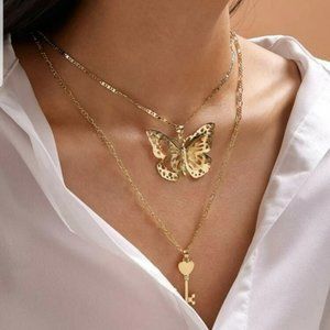 *Joan* Butterfly Key Necklace